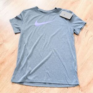 Nike Gray T-Shirt with Purple Logo Size XS